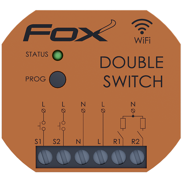 FOX ird スイッチ DOUBLE SWITCH dwukanałowy przekaźnik Wi-Fi 230V FOX f&f - F&F