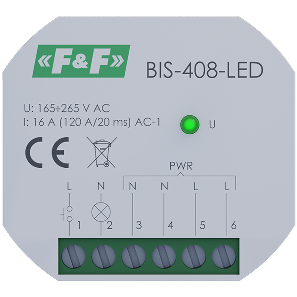 Przekaźnik bistabilny 1 Z 16A 230V AC Inrush BIS 408i F F TIM SA